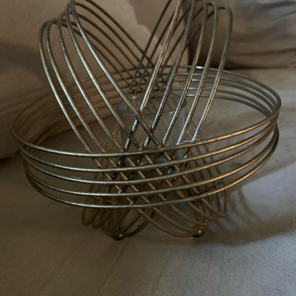 Decorative brass candle holder